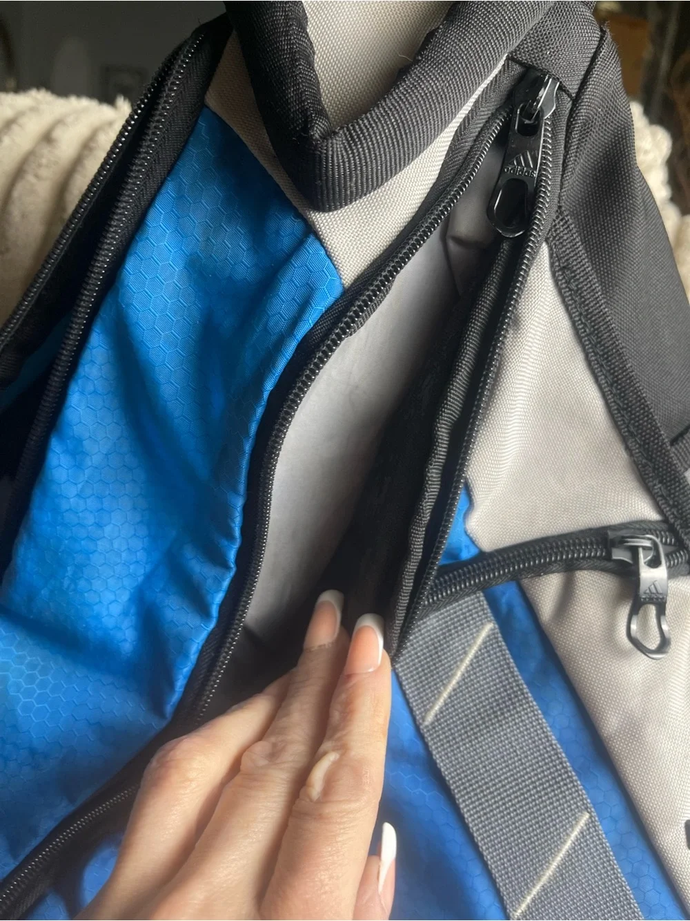 adidas Blue and Gray Men's Sling Belt Bag